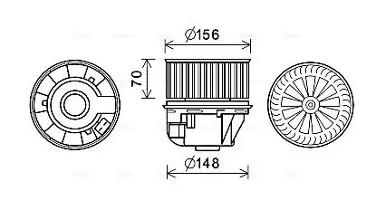 Innenraumgebläse 12 V AVA QUALITY COOLING FD8613