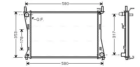 Kühler, Motorkühlung AVA QUALITY COOLING FDA2325 Bild Kühler, Motorkühlung AVA QUALITY COOLING FDA2325