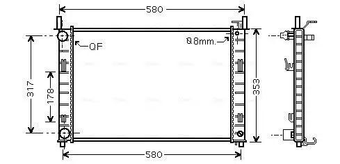 Kühler, Motorkühlung AVA QUALITY COOLING FDA2326