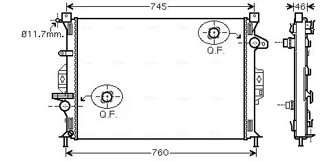 Kühler, Motorkühlung AVA QUALITY COOLING FDA2421