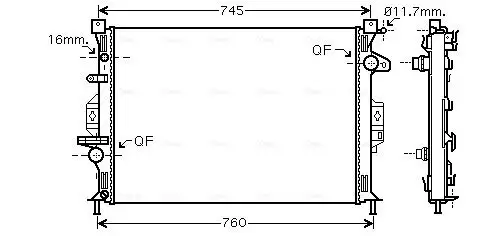 Kühler, Motorkühlung AVA QUALITY COOLING FDA2425