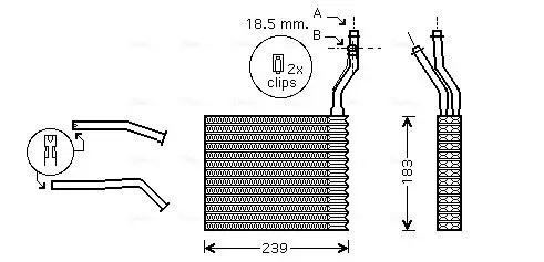 Wärmetauscher, Innenraumheizung AVA QUALITY COOLING FDA6364 Bild Wärmetauscher, Innenraumheizung AVA QUALITY COOLING FDA6364