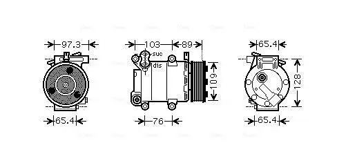 Kompressor, Klimaanlage AVA QUALITY COOLING FDAK391 Bild Kompressor, Klimaanlage AVA QUALITY COOLING FDAK391