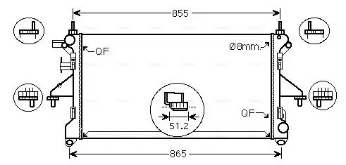 Kühler, Motorkühlung AVA QUALITY COOLING FT2453