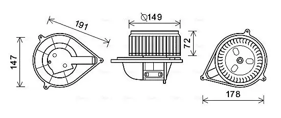 Innenraumgebläse 12 V AVA QUALITY COOLING FT8427