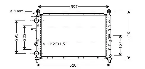 Kühler, Motorkühlung AVA QUALITY COOLING FTA2095