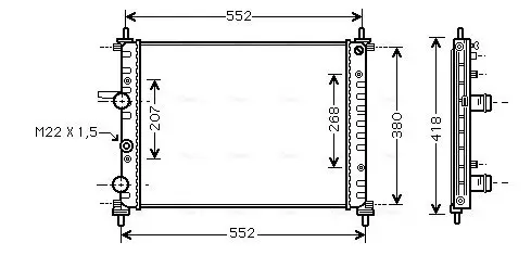 Kühler, Motorkühlung AVA QUALITY COOLING FTA2182 Bild Kühler, Motorkühlung AVA QUALITY COOLING FTA2182