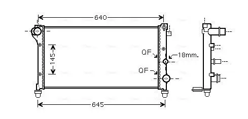 Kühler, Motorkühlung AVA QUALITY COOLING FTA2379 Bild Kühler, Motorkühlung AVA QUALITY COOLING FTA2379