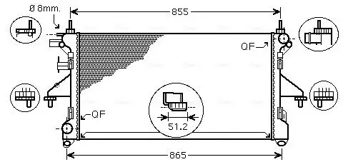 Kühler, Motorkühlung AVA QUALITY COOLING FTA2399 Bild Kühler, Motorkühlung AVA QUALITY COOLING FTA2399