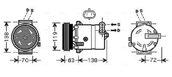 Kompressor, Klimaanlage 12 V AVA Clever Choice FTAK334 Bild Kompressor, Klimaanlage 12 V AVA Clever Choice FTAK334