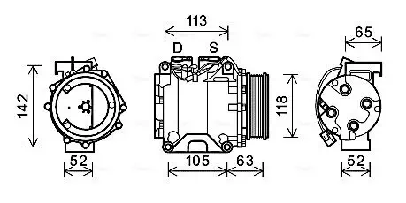 Kompressor, Klimaanlage AVA QUALITY COOLING HDAK238