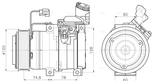 Kompressor, Klimaanlage 12 V AVA QUALITY COOLING HDAK340 Bild Kompressor, Klimaanlage 12 V AVA QUALITY COOLING HDAK340