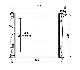 Kühler, Motorkühlung AVA QUALITY COOLING HY2282 Bild Kühler, Motorkühlung AVA QUALITY COOLING HY2282