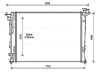 Kühler, Motorkühlung AVA QUALITY COOLING HY2283
