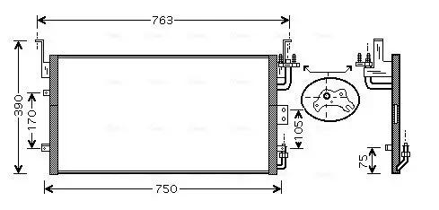 Kondensator, Klimaanlage AVA QUALITY COOLING HY5083