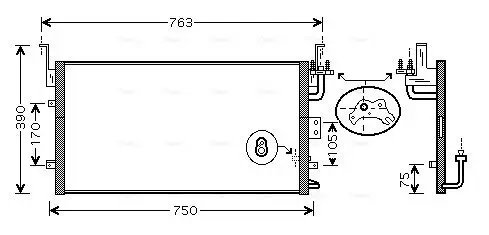 Kondensator, Klimaanlage AVA QUALITY COOLING HY5135 Bild Kondensator, Klimaanlage AVA QUALITY COOLING HY5135