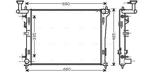 Kühler, Motorkühlung AVA QUALITY COOLING HYA2180 Bild Kühler, Motorkühlung AVA QUALITY COOLING HYA2180