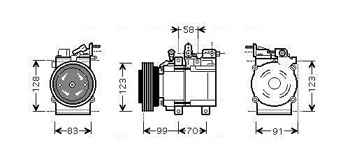 Kompressor, Klimaanlage 12 V AVA QUALITY COOLING HYAK197