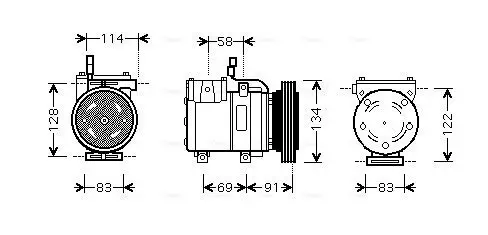 Kompressor, Klimaanlage AVA QUALITY COOLING HYAK199