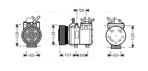 Kompressor, Klimaanlage AVA Clever Choice HYK166 Bild Kompressor, Klimaanlage AVA Clever Choice HYK166