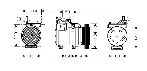 Kompressor, Klimaanlage AVA Clever Choice HYK199 Bild Kompressor, Klimaanlage AVA Clever Choice HYK199