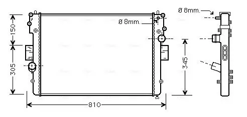 Kühler, Motorkühlung AVA QUALITY COOLING IVA2057