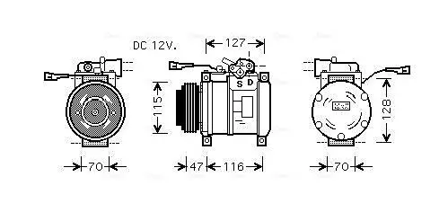 Kompressor, Klimaanlage 12 V AVA QUALITY COOLING IVAK076 Bild Kompressor, Klimaanlage 12 V AVA QUALITY COOLING IVAK076