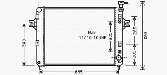 Kühler, Motorkühlung AVA QUALITY COOLING JE2044 Bild Kühler, Motorkühlung AVA QUALITY COOLING JE2044