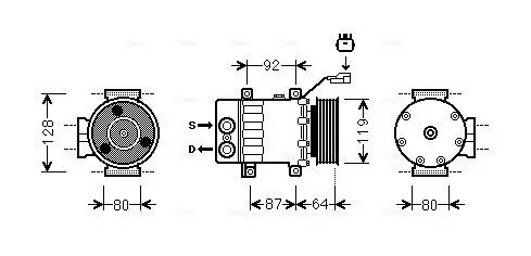 Kompressor, Klimaanlage AVA Clever Choice JEAK047 Bild Kompressor, Klimaanlage AVA Clever Choice JEAK047