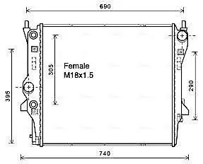 Kühler, Motorkühlung AVA QUALITY COOLING JR2053 Bild Kühler, Motorkühlung AVA QUALITY COOLING JR2053