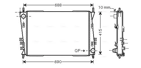 Kühler, Motorkühlung AVA QUALITY COOLING JRA2037 Bild Kühler, Motorkühlung AVA QUALITY COOLING JRA2037