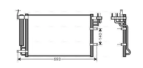 Kondensator, Klimaanlage AVA QUALITY COOLING KA5093D Bild Kondensator, Klimaanlage AVA QUALITY COOLING KA5093D