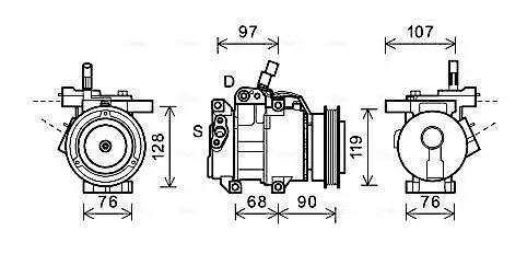 Kompressor, Klimaanlage AVA QUALITY COOLING KAAK161 Bild Kompressor, Klimaanlage AVA QUALITY COOLING KAAK161