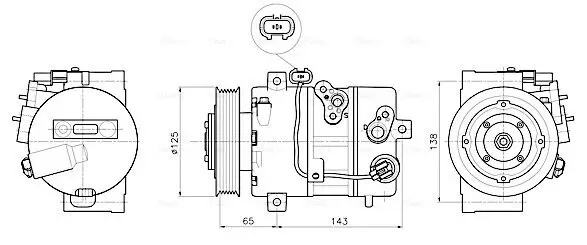 Kompressor, Klimaanlage 12 V AVA Clever Choice KAAK345