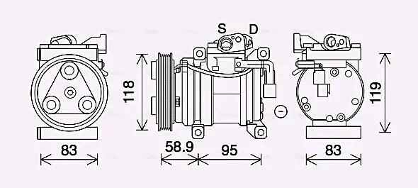 Kompressor, Klimaanlage AVA QUALITY COOLING KAK283