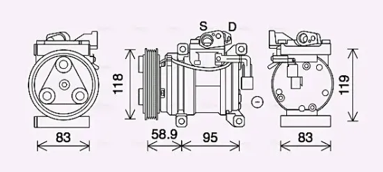 Kompressor, Klimaanlage AVA QUALITY COOLING KAK283 Bild Kompressor, Klimaanlage AVA QUALITY COOLING KAK283