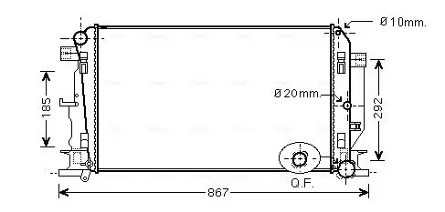 Kühler, Motorkühlung AVA QUALITY COOLING MS2402 Bild Kühler, Motorkühlung AVA QUALITY COOLING MS2402