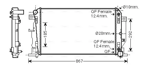 Kühler, Motorkühlung AVA QUALITY COOLING MS2445