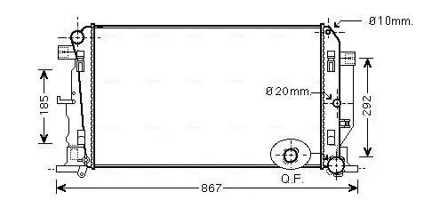 Kühler, Motorkühlung AVA QUALITY COOLING MS2446 Bild Kühler, Motorkühlung AVA QUALITY COOLING MS2446