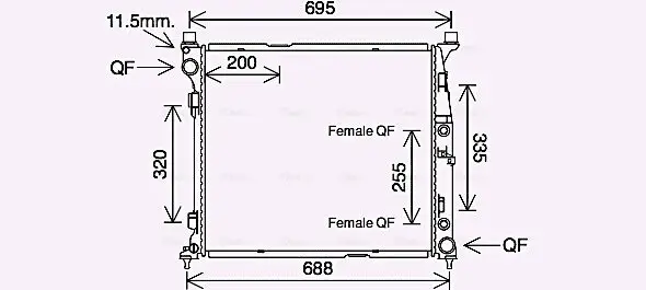 Kühler, Motorkühlung AVA QUALITY COOLING MS2694