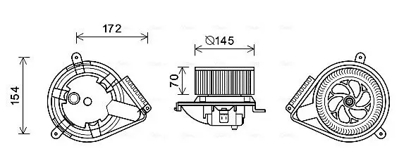 Innenraumgebläse 12 V AVA QUALITY COOLING MS8626