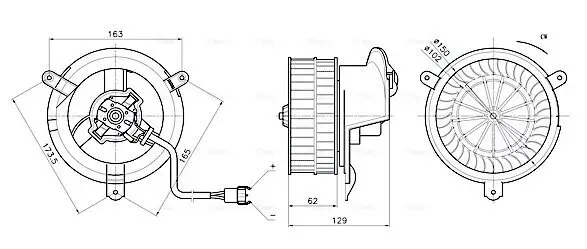 Innenraumgebläse 12 V AVA QUALITY COOLING MS8784