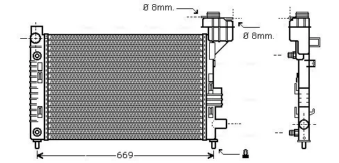Kühler, Motorkühlung AVA QUALITY COOLING MSA2248