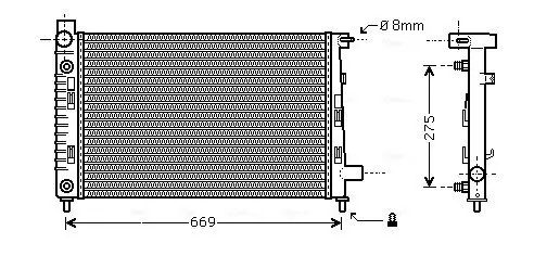 Kühler, Motorkühlung AVA QUALITY COOLING MSA2282 Bild Kühler, Motorkühlung AVA QUALITY COOLING MSA2282