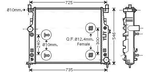 Kühler, Motorkühlung AVA QUALITY COOLING MSA2436 Bild Kühler, Motorkühlung AVA QUALITY COOLING MSA2436