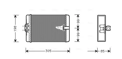 Wärmetauscher, Innenraumheizung AVA QUALITY COOLING MSA6250
