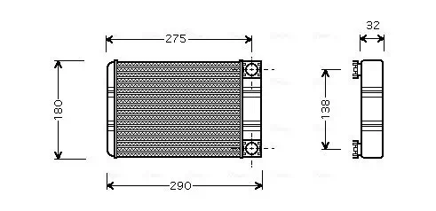 Wärmetauscher, Innenraumheizung AVA QUALITY COOLING MSA6312
