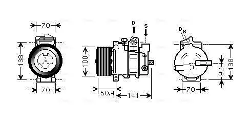 Kompressor, Klimaanlage AVA QUALITY COOLING MSAK431 Bild Kompressor, Klimaanlage AVA QUALITY COOLING MSAK431