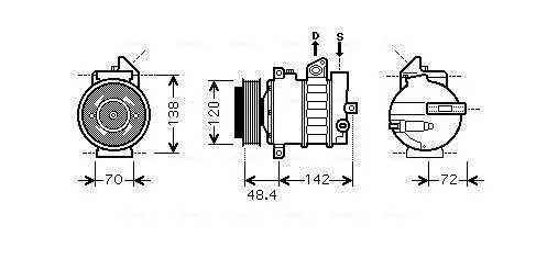 Kompressor, Klimaanlage 12 V AVA QUALITY COOLING MSAK437 Bild Kompressor, Klimaanlage 12 V AVA QUALITY COOLING MSAK437