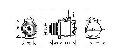 Kompressor, Klimaanlage AVA QUALITY COOLING MSAK560